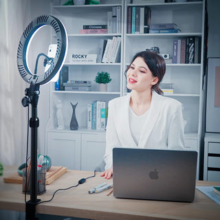 12'' Selfie Ring Light with Stand and Phone Holder for Video Recording Live Streaming Tiktok YouTube